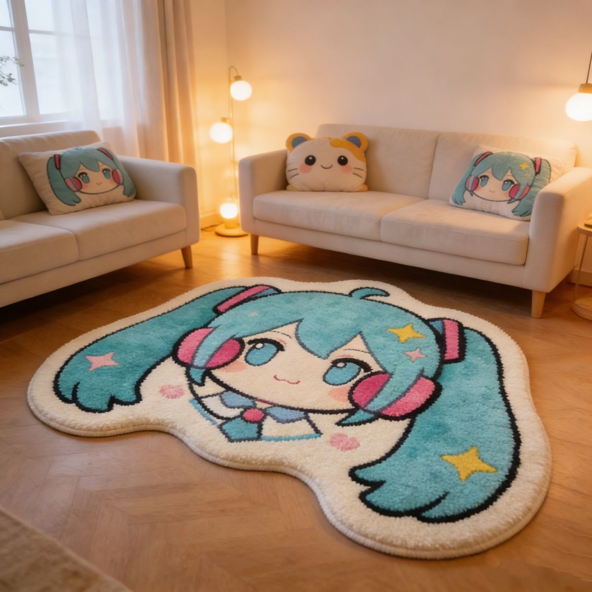 Pc Gaming Hatsune Miku - Hatsune Miku Thick Faux Wool Rug