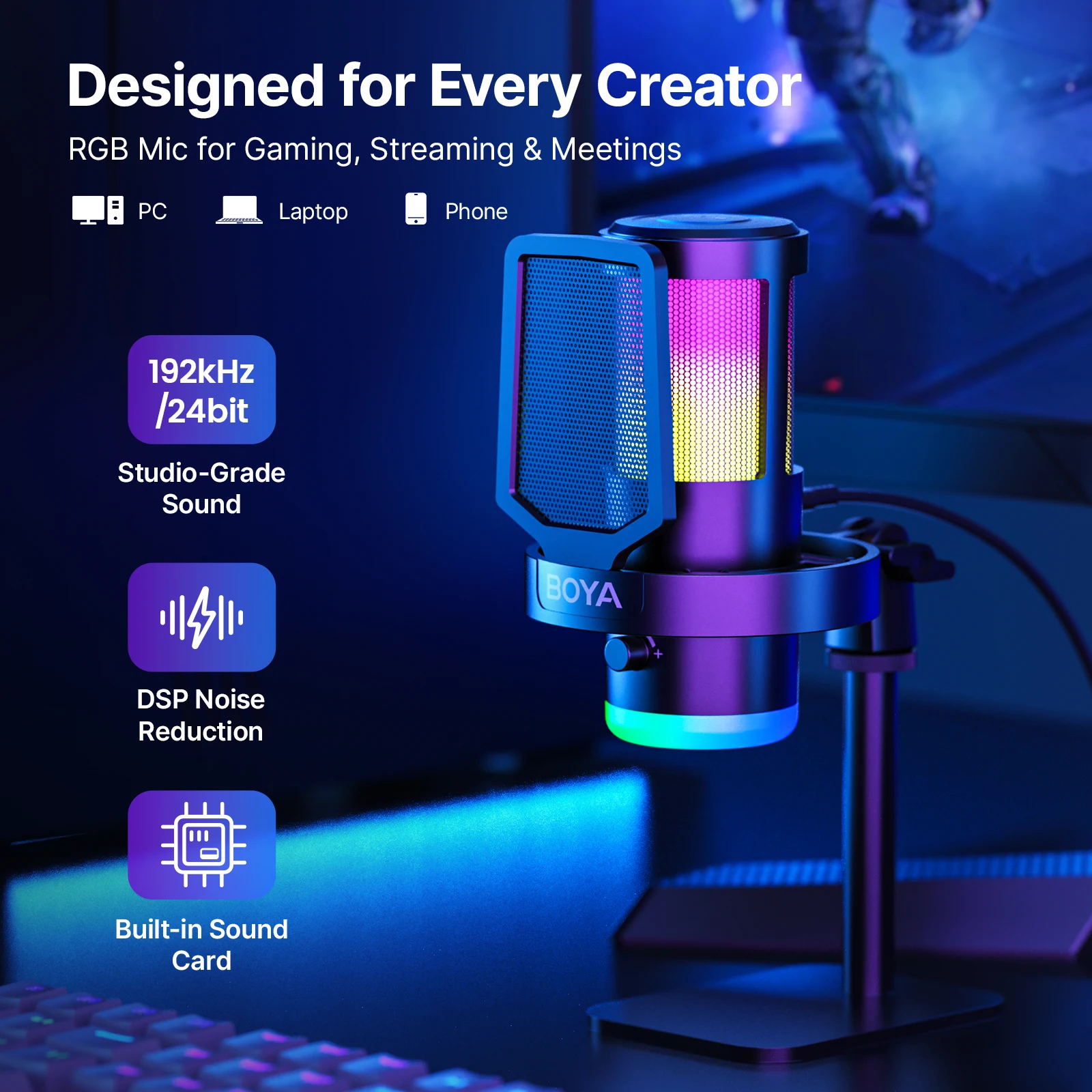 BOYA CastMic G30 USB RGB Gamin - огляд і ціна Pc Gaming Live Streaming