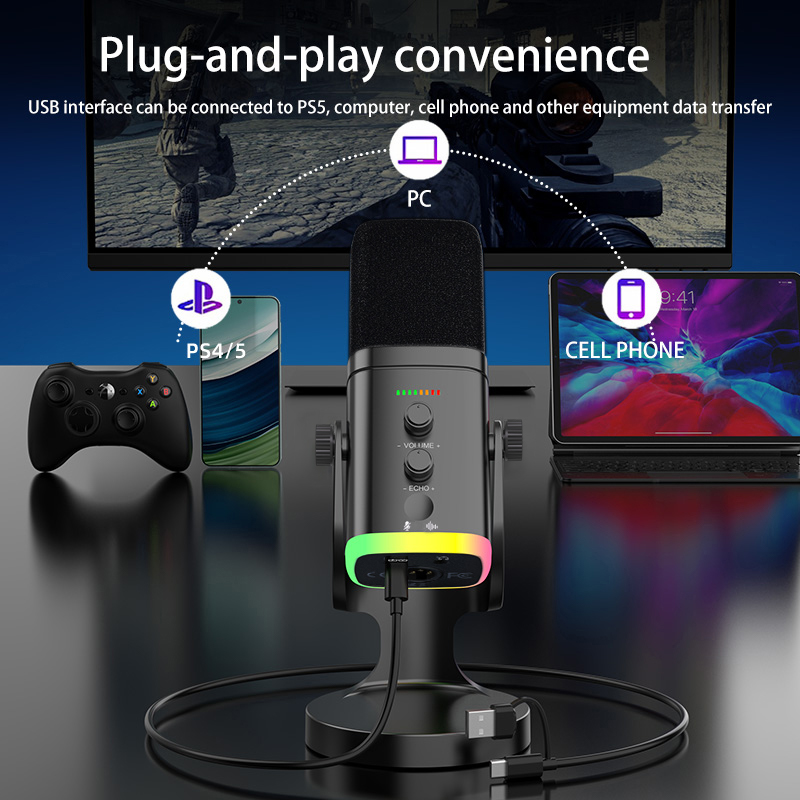 RGB Gaming Microphone USB Micr - огляд і ціна Pc Gaming Live Streaming