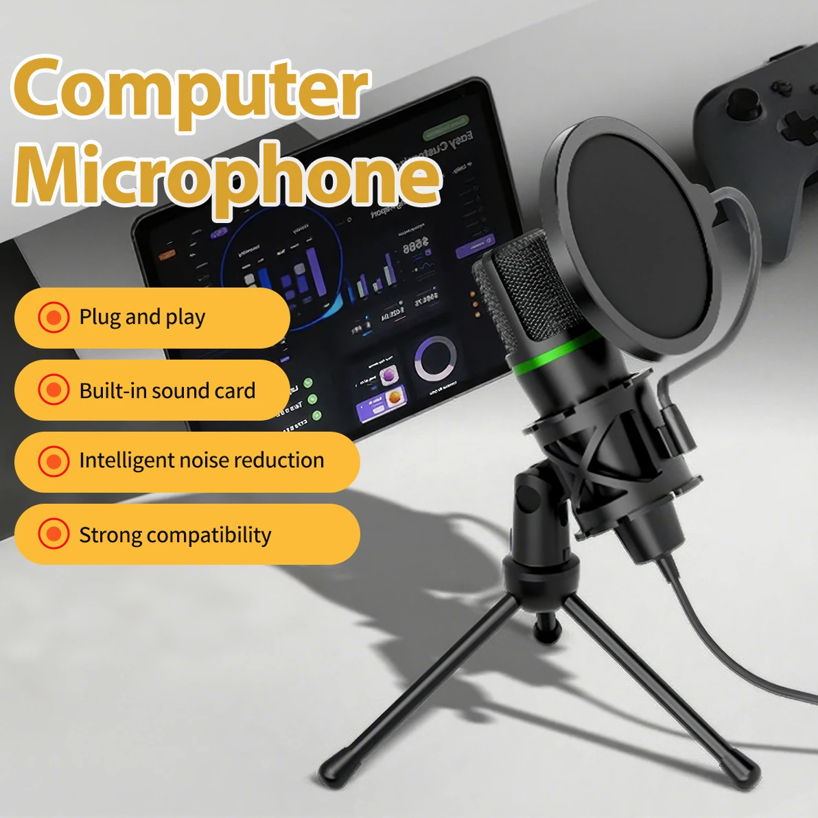 Condenser Microphone USB Wired - огляд і ціна Pc Gaming Live Streaming