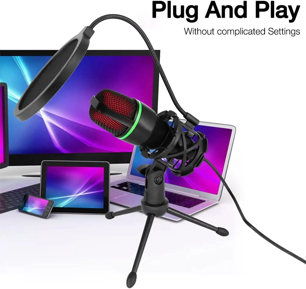 Condenser Microphone USB Wired - огляд і ціна Pc Gaming Live Streaming