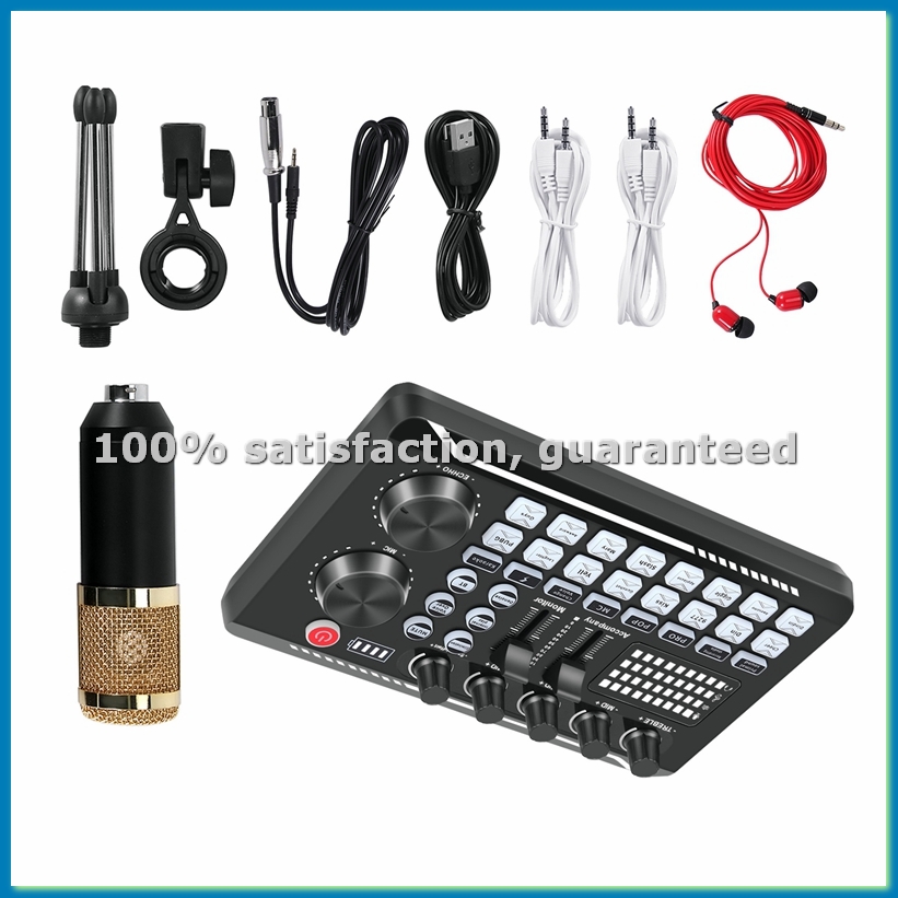 F998 Sound Card Kit,BM-800 Mic - огляд і ціна Pc Gaming Live Streaming